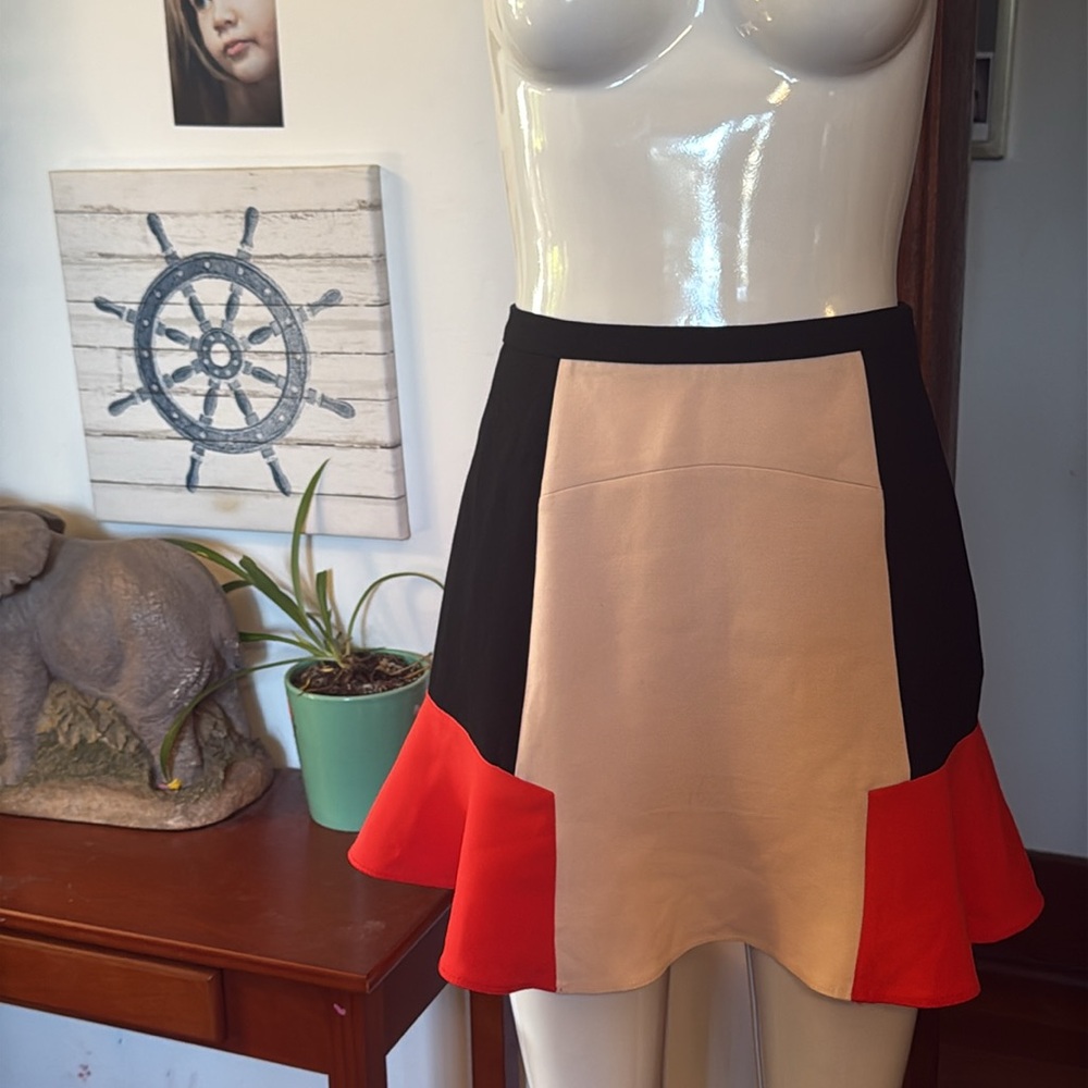 Zara woman size extra small unique black orangey red and cream coloured,…